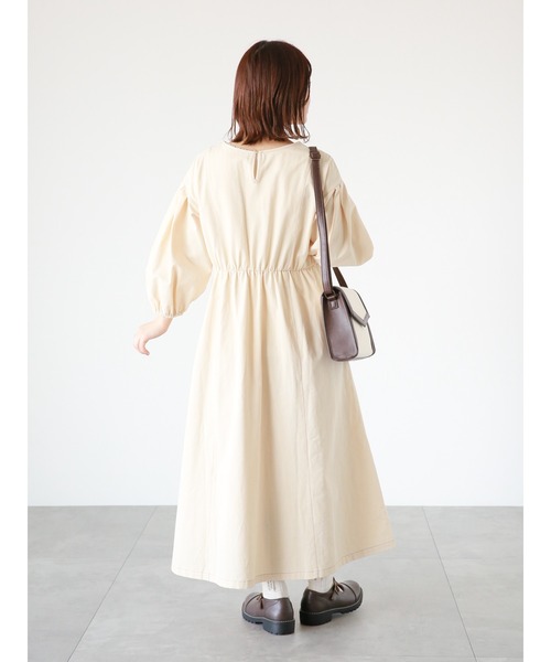 ehka sopo（エヘカソポ）の「配色ステッチワンピース（ワンピース・レディース・キナリ/ブラック/ベビーピンク・ﾌﾘ-）」の11枚目の写真