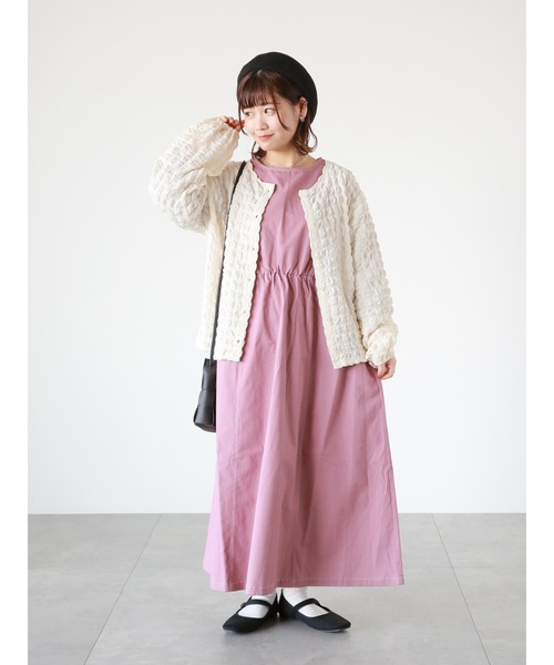 ehka sopo（エヘカソポ）の「配色ステッチワンピース（ワンピース・レディース・キナリ/ブラック/ベビーピンク・ﾌﾘ-）」の12枚目の写真