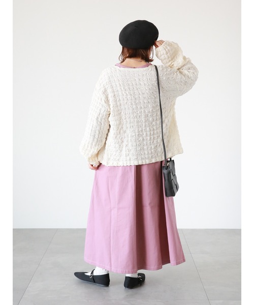 ehka sopo（エヘカソポ）の「配色ステッチワンピース（ワンピース・レディース・キナリ/ブラック/ベビーピンク・ﾌﾘ-）」の14枚目の写真