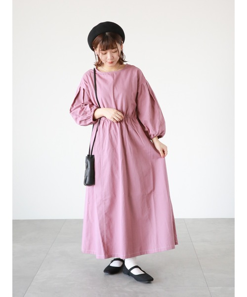 ehka sopo（エヘカソポ）の「配色ステッチワンピース（ワンピース・レディース・キナリ/ブラック/ベビーピンク・ﾌﾘ-）」の19枚目の写真