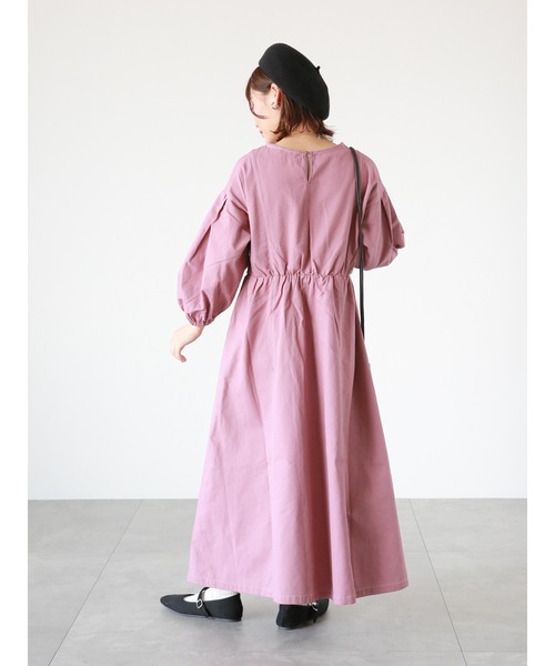 ehka sopo（エヘカソポ）の「配色ステッチワンピース（ワンピース・レディース・キナリ/ブラック/ベビーピンク・ﾌﾘ-）」の21枚目の写真