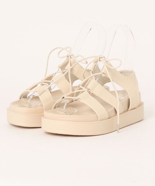 Fabby fabby(ファビィーファビィー)の「レースアップコンフォートサンダル(サンダル・レディース・ブラック/オフホワイト/ブラウン・SMALL/MEDIUM/LARGE)」の6枚目の写真