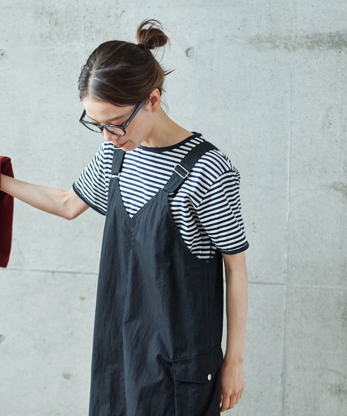 PAR ICI（パーリッシィ）の「ボーダー配色バインダー 半袖Tシャツ（Tシャツ/カットソー・レディース・オレンジ系その他/ブルー/ダークグリーン/グリーン/ネイビー/オレンジ/レッド・FREE）」の14枚目の写真