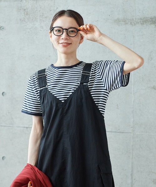 PAR ICI（パーリッシィ）の「ボーダー配色バインダー 半袖Tシャツ（Tシャツ/カットソー・レディース・オレンジ系その他/ブルー/ダークグリーン/グリーン/ネイビー/オレンジ/レッド・FREE）」の13枚目の写真