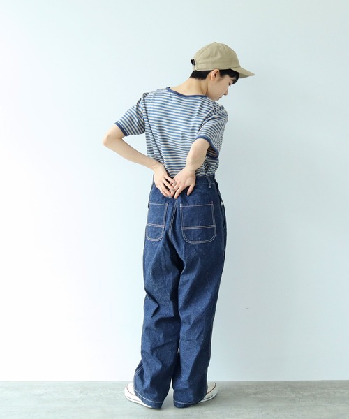 PAR ICI（パーリッシィ）の「ボーダー配色バインダー 半袖Tシャツ（Tシャツ/カットソー・レディース・オレンジ系その他/ブルー/ダークグリーン/グリーン/ネイビー/オレンジ/レッド・FREE）」の20枚目の写真