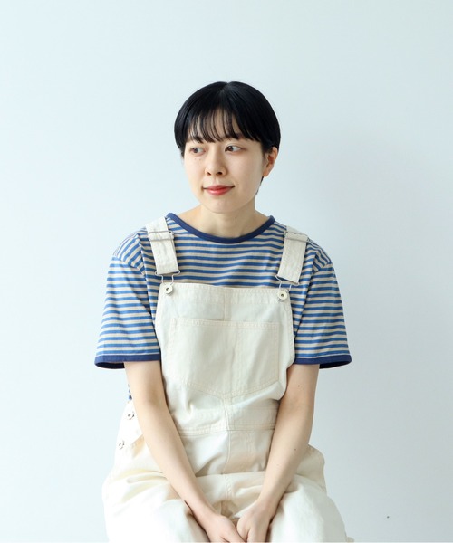 PAR ICI（パーリッシィ）の「ボーダー配色バインダー 半袖Tシャツ（Tシャツ/カットソー・レディース・オレンジ系その他/ブルー/ダークグリーン/グリーン/ネイビー/オレンジ/レッド・FREE）」の21枚目の写真