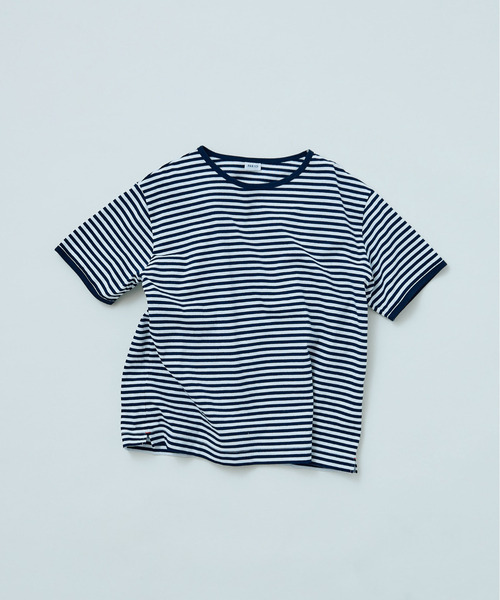 tシャツ ボーダー配色バインダー 半袖Tシャツ レディース メンズ PAR ICI tシャツ ボーダー配色バインダー 半袖Tシャツ