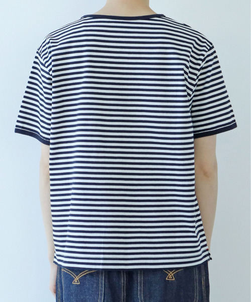 tシャツ ボーダー配色バインダー 半袖Tシャツ レディース メンズ PAR ICI tシャツ ボーダー配色バインダー 半袖Tシャツ