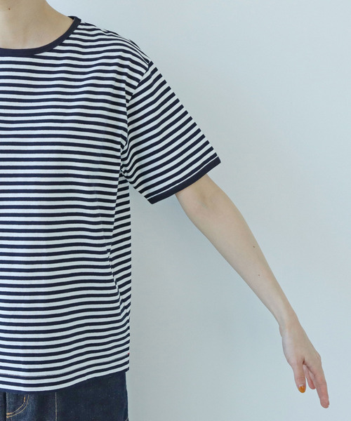ボーダー配色バインダー 半袖Tシャツ（Tシャツ/カットソー