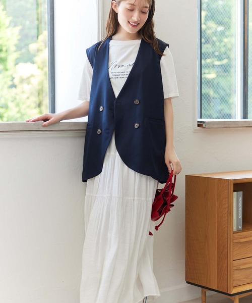 fifth(フィフス)の「とろみ素材ノーカラージレ(その他アウター・レディース・ネイビー/モカ・XS/M)」の16枚目の写真