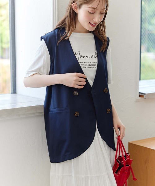 fifth(フィフス)の「とろみ素材ノーカラージレ(その他アウター・レディース・ネイビー/モカ・XS/M)」の11枚目の写真