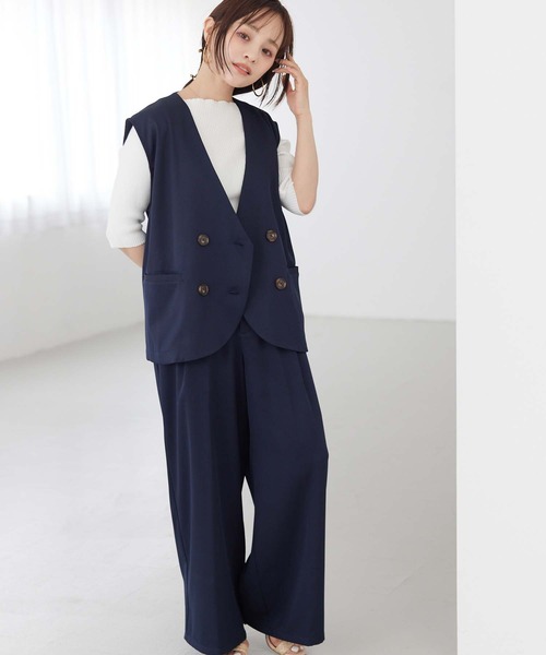 fifth(フィフス)の「とろみ素材ノーカラージレ(その他アウター・レディース・ネイビー/モカ・XS/M)」の15枚目の写真