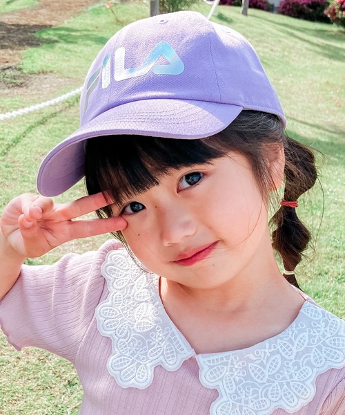 FILA(フィラ)の「フィラ KIDS ガールズキャップ キラキラロゴ(キャップ・キッズ・パープル/ピンク/ライトブルー・FREE)」の2枚目の写真