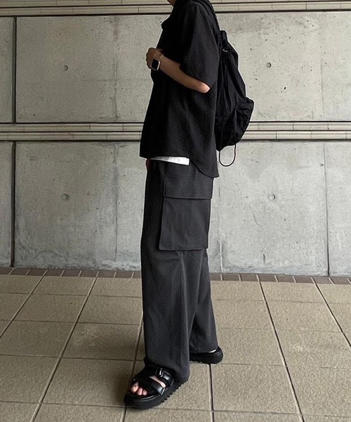 MONO-MART（モノマート）の「ナイロンドローストリングダブルポケットリュック（バックパック/リュック・メンズ・アイボリー/ブラック・FREE）」の21枚目の写真