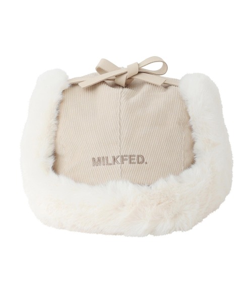 MILKFED.（ミルクフェド）の「FAUX FUR FLIGHT HAT（ハット・レディース・オフホワイト/ブラック/ベージュ・ONE SIZE）」の8枚目の写真