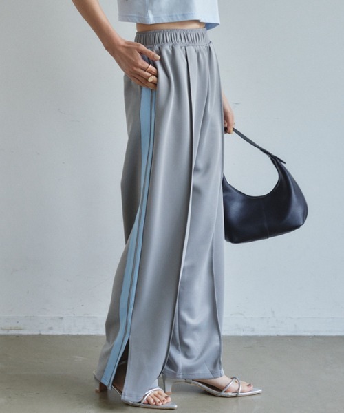 VANNIE U（ヴァニーユー）の「ラインスラックスパンツ/SMLサイズ展開（その他パンツ・レディース・グレー/アイボリー/ピンク・S/M/L）」の3枚目の写真