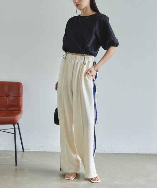 VANNIE U（ヴァニーユー）の「ラインスラックスパンツ/SMLサイズ展開（その他パンツ・レディース・グレー/アイボリー/ピンク・S/M/L）」の13枚目の写真