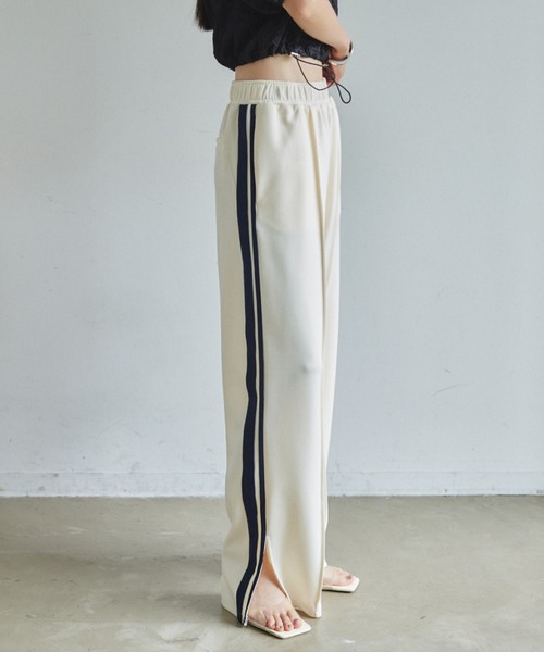 VANNIE U（ヴァニーユー）の「ラインスラックスパンツ/SMLサイズ展開（その他パンツ・レディース・グレー/アイボリー/ピンク・S/M/L）」の15枚目の写真