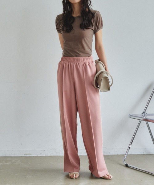 VANNIE U（ヴァニーユー）の「ラインスラックスパンツ/SMLサイズ展開（その他パンツ・レディース・グレー/アイボリー/ピンク・S/M/L）」の9枚目の写真