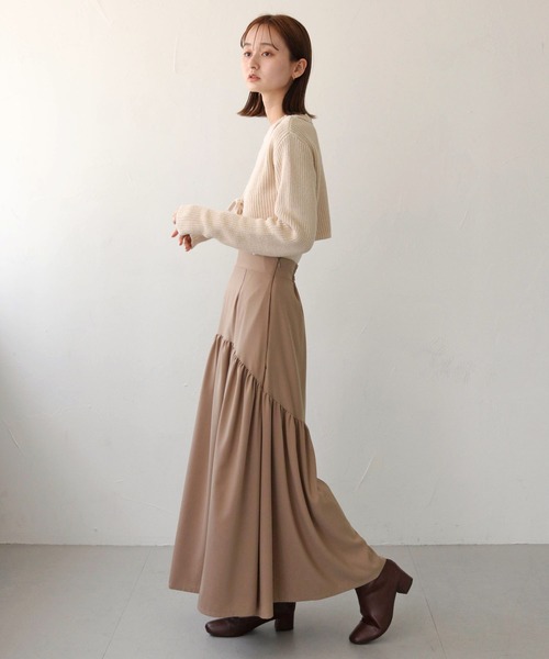 CLEIO（クレイオ）の「【CLEIO】アメスリボレロセットニット（ニット/セーター・レディース・ブラウン/アイボリー/オリーブ系・FREE）」の6枚目の写真