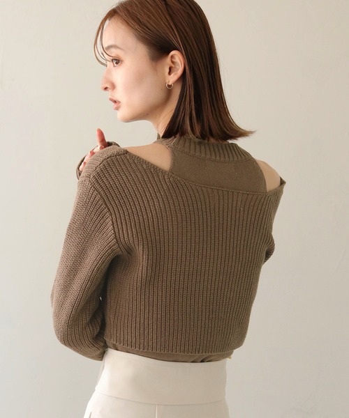 CLEIO（クレイオ）の「【CLEIO】アメスリボレロセットニット（ニット/セーター・レディース・ブラウン/アイボリー/オリーブ系・FREE）」の14枚目の写真