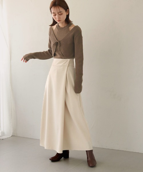 CLEIO（クレイオ）の「【CLEIO】アメスリボレロセットニット（ニット/セーター・レディース・ブラウン/アイボリー/オリーブ系・FREE）」の7枚目の写真