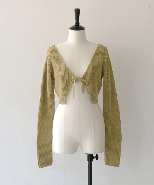 CLEIO（クレイオ）の「【CLEIO】アメスリボレロセットニット（ニット/セーター・レディース・ブラウン/アイボリー/オリーブ系・FREE）」の10枚目の写真