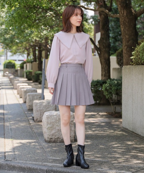 Honeys(ハニーズ)の「ビッグカラーブラウス(シャツ/ブラウス・レディース・ホワイト/ブラック/ピンク・L/M/S/LL)」の18枚目の写真