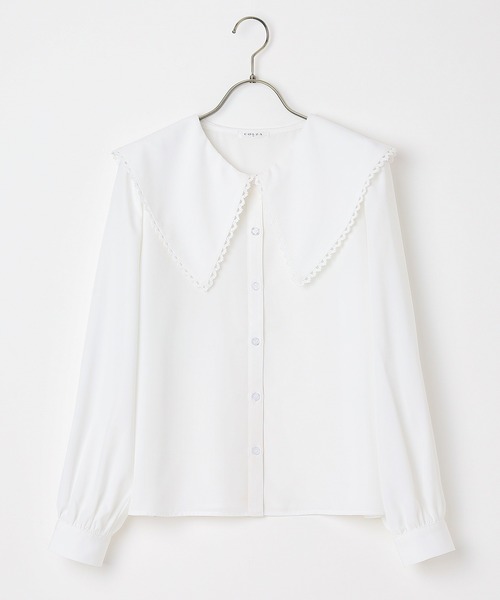 Honeys(ハニーズ)の「ビッグカラーブラウス(シャツ/ブラウス・レディース・ホワイト/ブラック/ピンク・L/M/S/LL)」の10枚目の写真