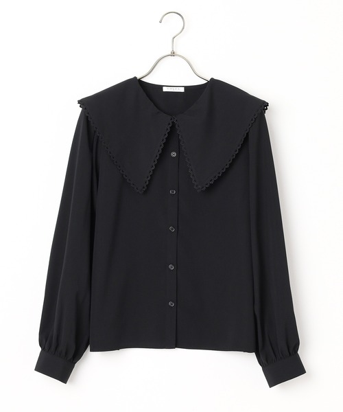 Honeys(ハニーズ)の「ビッグカラーブラウス(シャツ/ブラウス・レディース・ホワイト/ブラック/ピンク・L/M/S/LL)」の5枚目の写真