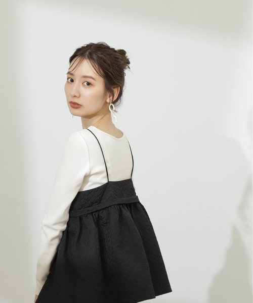 N.（N. Natural Beauty Basic）（エヌエヌナチュラルビューティーベーシック）の「◆テレコボートネックカットソー（Tシャツ/カットソー・レディース・モカ/オフホワイト/ブラック・MEDIUM）」の5枚目の写真