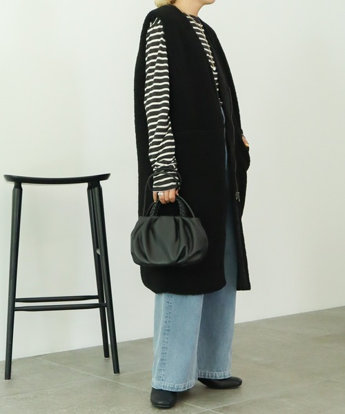 AMERICAN HOLIC(アメリカンホリック)の「キルポカリバーシブルVネックZIPジレ(ベスト・レディース・キャメル/ブラック・M/L)」の5枚目の写真