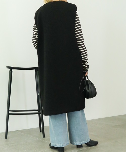 AMERICAN HOLIC(アメリカンホリック)の「キルポカリバーシブルVネックZIPジレ(ベスト・レディース・キャメル/ブラック・M/L)」の6枚目の写真