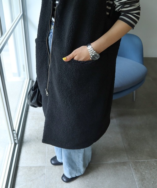 AMERICAN HOLIC(アメリカンホリック)の「キルポカリバーシブルVネックZIPジレ(ベスト・レディース・キャメル/ブラック・M/L)」の12枚目の写真