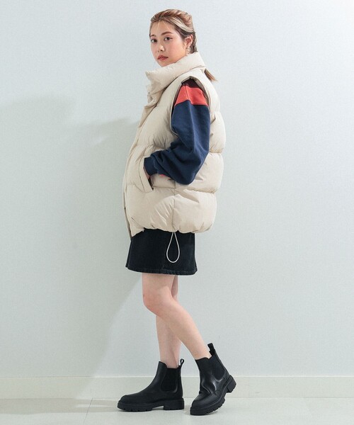 RAY BEAMS◆ダウンベスト/--/コットン/BEG/61-06-0229-370 RAY BEAMS(レイビームス) / ダウンベスト/コットン/BLK/無地/61