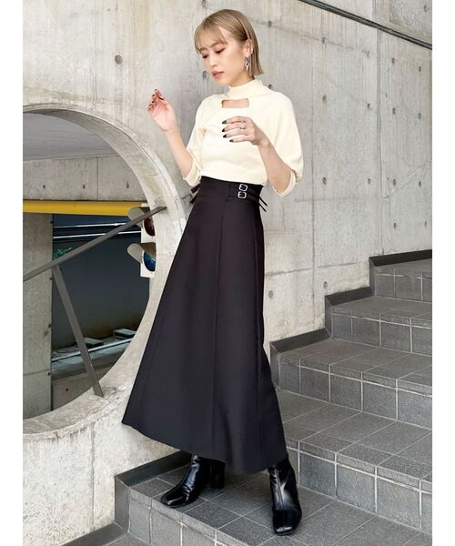 MURUA(ムルーア)の「パフスリーブデコルテオープンニット(ニット/セーター・レディース・グリーン/アイボリー/ブラック・FREE)」の13枚目の写真