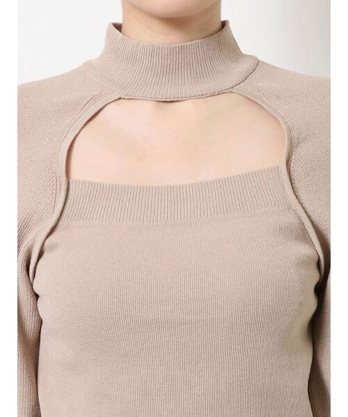 MURUA(ムルーア)の「パフスリーブデコルテオープンニット(ニット/セーター・レディース・グリーン/アイボリー/ブラック・FREE)」の17枚目の写真