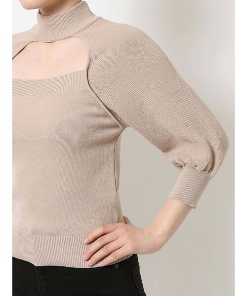 MURUA(ムルーア)の「パフスリーブデコルテオープンニット(ニット/セーター・レディース・グリーン/アイボリー/ブラック・FREE)」の18枚目の写真