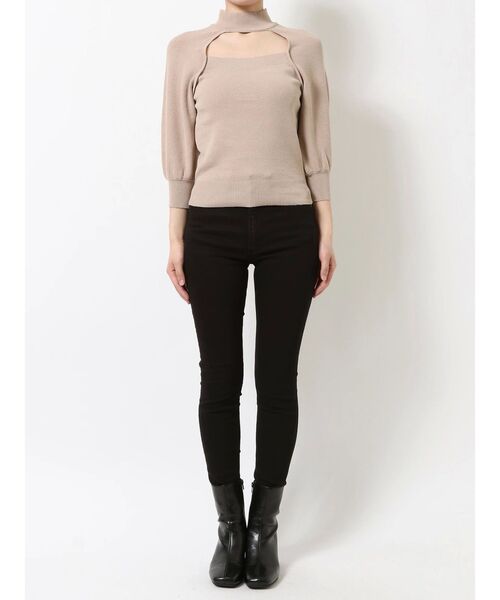 MURUA(ムルーア)の「パフスリーブデコルテオープンニット(ニット/セーター・レディース・グリーン/アイボリー/ブラック・FREE)」の20枚目の写真