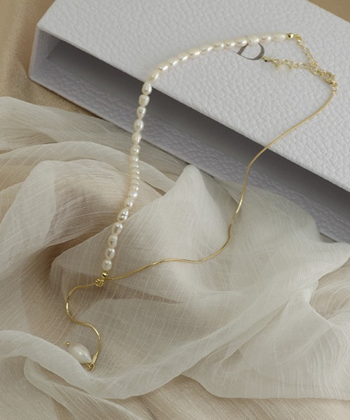 SETUP7(セットアップセブン)の「【SETUP7】スライドパールネックレス SCCH400(ネックレス・レディース・ゴールド・FREE)」の3枚目の写真