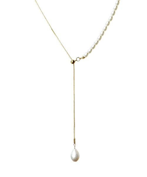 SETUP7(セットアップセブン)の「【SETUP7】スライドパールネックレス SCCH400(ネックレス・レディース・ゴールド・FREE)」の4枚目の写真