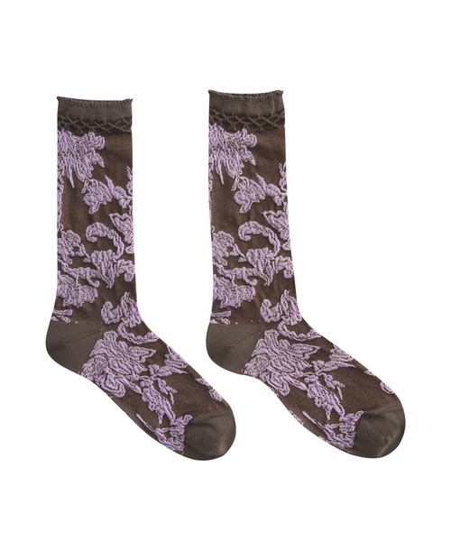 JNBY（ジェーエヌビーワイ）の「Botanical-jacquard Stretch-cotton Socks（ソックス/靴下・レディース・ホワイト/レッド/グリーン・ONE SIZE）」の9枚目の写真