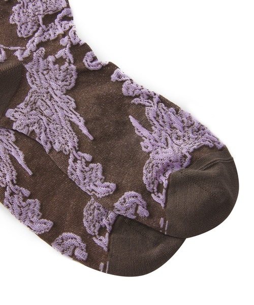 JNBY（ジェーエヌビーワイ）の「Botanical-jacquard Stretch-cotton Socks（ソックス/靴下・レディース・ホワイト/レッド/グリーン・ONE SIZE）」の12枚目の写真