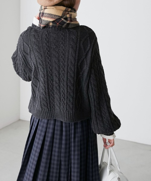 BONLECILL（ボンルシール）の「クラシックチェックボリュームマフラー/ストール（マフラー・レディース・グリーン/ブラウン/ベージュ/オレンジ・FREE）」の18枚目の写真