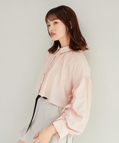 MAJESTIC LEGON(マジェスティックレゴン)の「ドロストショートシャツ(シャツ/ブラウス・レディース・ピンク/ネイビー/アイボリー・MEDIUM)」の22枚目の写真