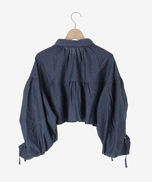 MAJESTIC LEGON(マジェスティックレゴン)の「ドロストショートシャツ(シャツ/ブラウス・レディース・ピンク/ネイビー/アイボリー・MEDIUM)」の9枚目の写真