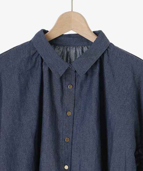 MAJESTIC LEGON(マジェスティックレゴン)の「ドロストショートシャツ(シャツ/ブラウス・レディース・ピンク/ネイビー/アイボリー・MEDIUM)」の8枚目の写真