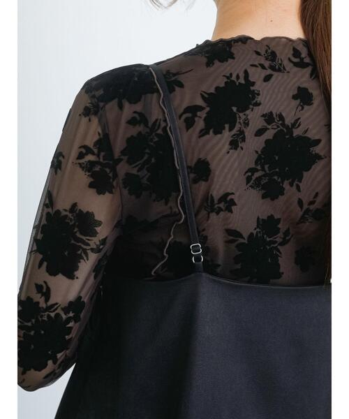 Te chichi（テチチ）の「レザーライクキャミワンピース（ワンピース・レディース・ブラック/ライトベージュ・F）」の22枚目の写真