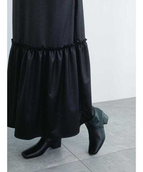 Te chichi（テチチ）の「レザーライクキャミワンピース（ワンピース・レディース・ブラック/ライトベージュ・F）」の18枚目の写真