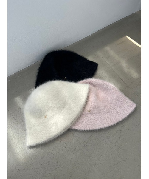 one after another NICE CLAUP（ワンアフターアナザーナイスクラップ）の「シャギークローシュハット（ハット・レディース・アイボリー/ブラック/ピンク・FREE）」の6枚目の写真